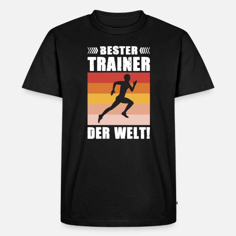 Leichtathletik Bester Trainer der Welt - Männer Premium Bio T-Shirt - Schwarz