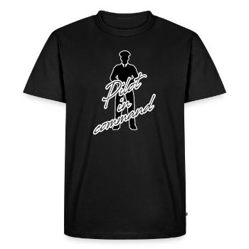 Pilote dans le poste de pilotage de l'avion commandant de bord - T-shirt Premium bio Homme - noir - Devant - Nico (187cm)