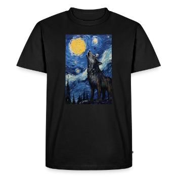Loup - T-shirt Premium bio Homme - noir - Devant - Nico (187cm)
