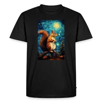 Écureuil - T-shirt Premium bio Homme - noir - Devant - Nico (187cm)