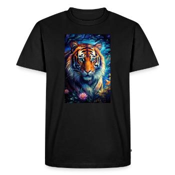 Tigre - T-shirt Premium bio Homme - noir - Devant - Nico (187cm)