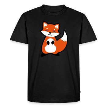 Cute fox animal child - Men's Premium Organic T-Shirt - black - Front - Nico (187cm)