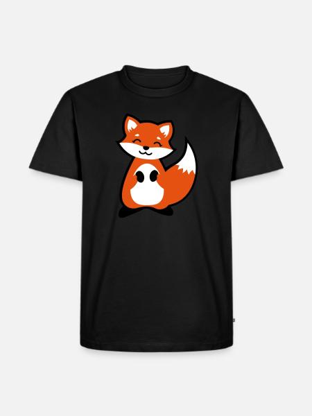 Cute fox animal child - Men's Premium Organic T-Shirt - black