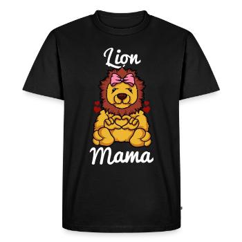 Lion Mama Heart Ladies Girls Lion Love Lion Maman - T-shirt Premium bio Homme - noir - Devant - Nico (187cm)