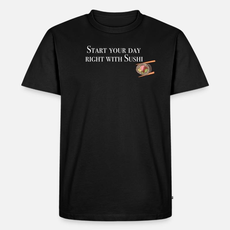 Start with Sushi - Männer Premium Bio T-Shirt - Schwarz