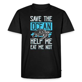 Save the Ocean Turtle - Men's Premium Organic T-Shirt - black - Front - Nico (187cm)