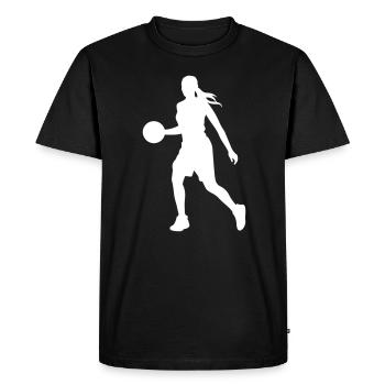 Joueur de basket-ball Silhouette Joueur de basket-ball Fra - T-shirt Premium bio Homme - noir - Devant - Nico (187cm)