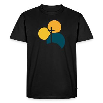 Kreuz Bibel Christlich - Männer Premium Bio T-Shirt - Schwarz - Vorne - Nico (187cm)