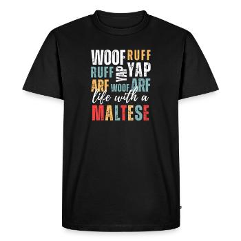 La vie avec un bichon maltais – Funny Bark Sounds Dog Lover - T-shirt Premium bio Homme - noir - Devant - Nico (187cm)