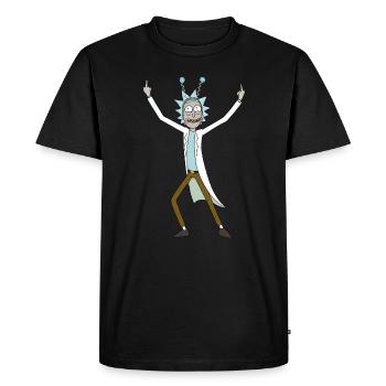 Rick et Morty scientifique bonne mine - T-shirt Premium bio Homme - noir - Devant - Nico (187cm)