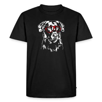 Drôle BEAUCERON Lunettes Chien Chien Wilsigns - T-shirt Premium bio Homme - noir - Devant - Nico (187cm)