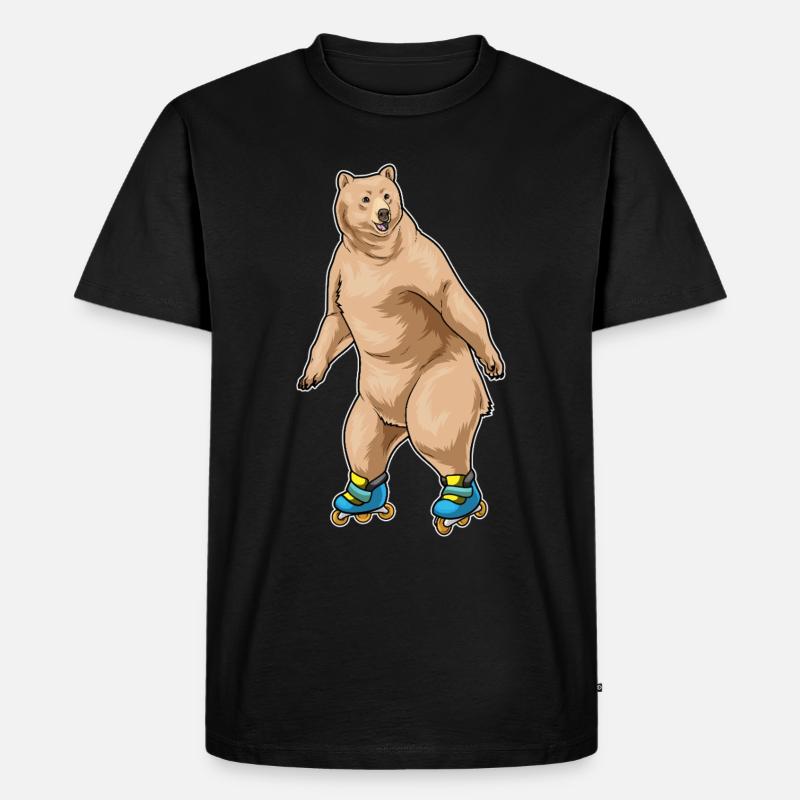 Bär Inline skating Inline skates - Männer Premium Bio T-Shirt - Schwarz