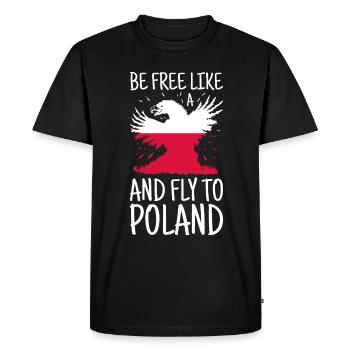 Poland Flag Used Look Polska Polish Flag - Men's Premium Organic T-Shirt - black - Front - Nico (187cm)