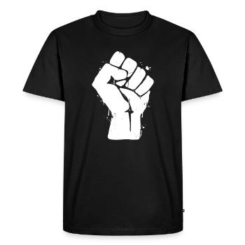 Poing de rébellion - T-shirt Premium bio Homme - noir - Devant - Nico (187cm)