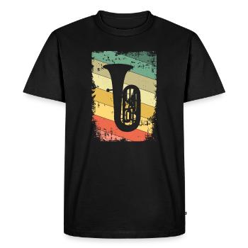 Tuba joueur de tuba - T-shirt Premium bio Homme - noir - Devant - Nico (187cm)