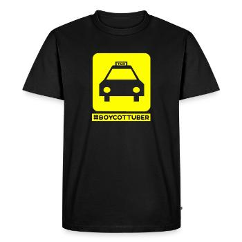 Taxi Boycott UBER - T-shirt Premium bio Homme - noir - Devant - Nico (187cm)