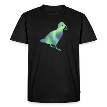 Macareux moines d’Islande Aurores boréales - T-shirt Premium bio Homme - noir - Devant - Nico (187cm)