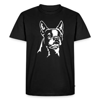 Boston Terrier Head "Black Edition" - Men's Premium Organic T-Shirt - black - Front - Nico (187cm)