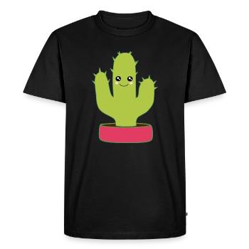 Kawaii Cactus Kawaii Chibi Kawaii Manga - T-shirt Premium bio Homme - noir - Devant - Nico (187cm)