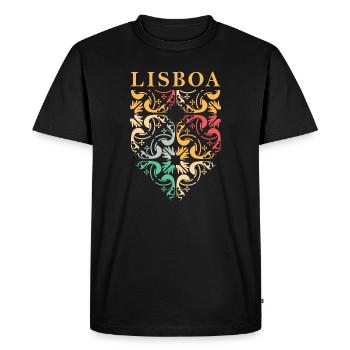 lisboa Lisbonne Armoiries de Lisbonne Motif Tuiles Logo icône - T-shirt Premium bio Homme - noir - Devant - Nico (187cm)