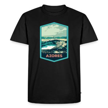 Coat of Arms Lagoon 7 Cities, S. Miguel, Azores Portugal - Men's Premium Organic T-Shirt - black - Front - Nico (187cm)