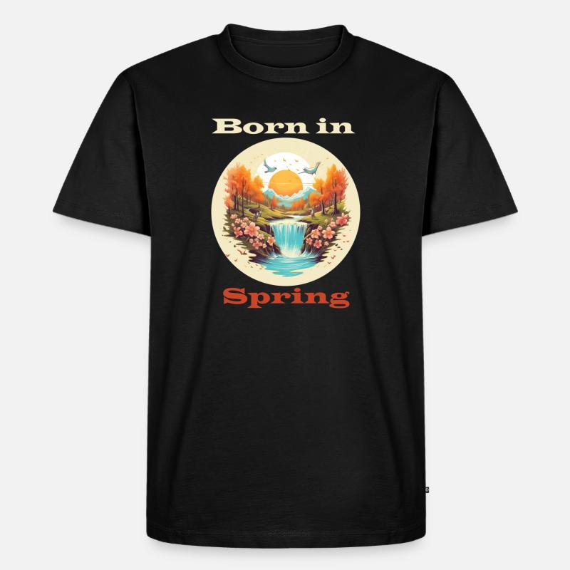 Born in Spring - Männer Premium Bio T-Shirt - Schwarz