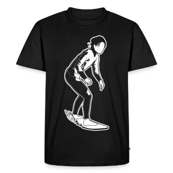 Fille surfeuse - T-shirt Premium bio Homme - noir - Devant - Nico (187cm)