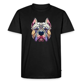 American bully geometric art, polygon head - Men's Premium Organic T-Shirt - black - Front - Nico (187cm)