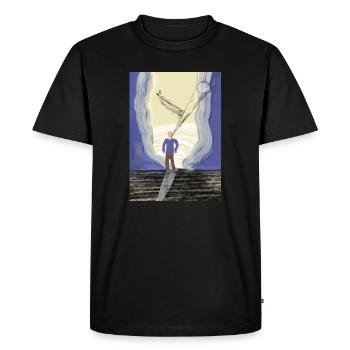Beyond the Horizon A Cosmic Odyssey - Men's Premium Organic T-Shirt - black - Front - Nico (187cm)