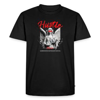 Hustle More Statue d’ange avec des billets d’un dollar - T-shirt Premium bio Homme - noir - Devant - Nico (187cm)