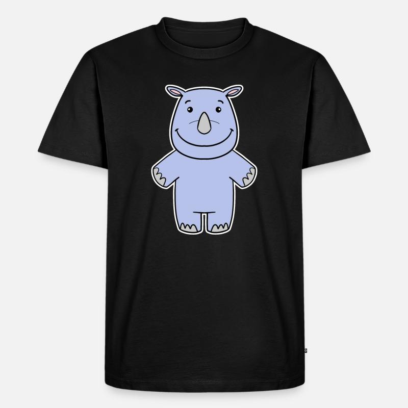 Nashorn Nashörner - Männer Premium Bio T-Shirt - Schwarz