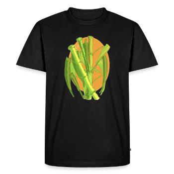 Explosion botanique de bambou - T-shirt Premium bio Homme - noir - Devant - Nico (187cm)