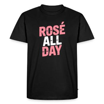 Rosé All Day - Men's Premium Organic T-Shirt - black - Front - Nico (187cm)