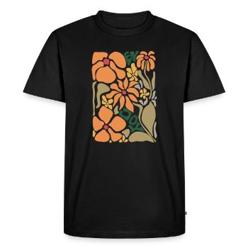 Orange blossoms - Enjoy - Men's Premium Organic T-Shirt - black - Front - Nico (187cm)