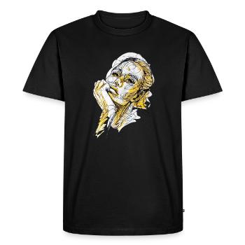 illustration ennuyée aquarelle carographique - T-shirt Premium bio Homme - noir - Devant - Nico (187cm)
