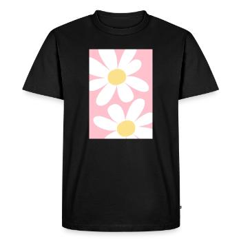 Rose avec des fleurs - T-shirt Premium bio Homme - noir - Devant - Nico (187cm)