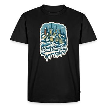 Paysage hivernal du Kraichgau de Bad Wimpfen - T-shirt Premium bio Homme - noir - Devant - Nico (187cm)