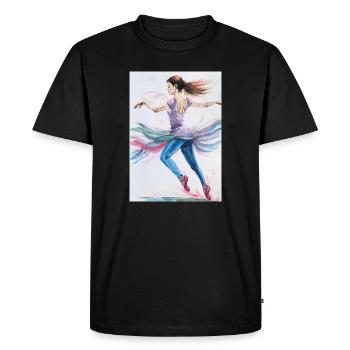 Swirling Dancer in Pastels - Men's Premium Organic T-Shirt - black - Front - Nico (187cm)