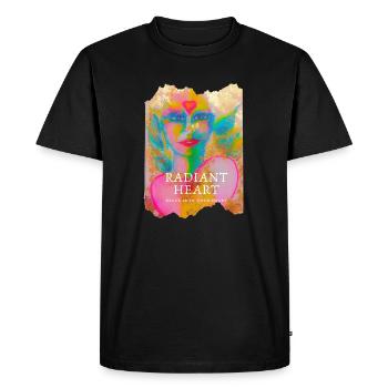 Radiant Heart - Männer Premium Bio T-Shirt - Schwarz - Vorne - Nico (187cm)