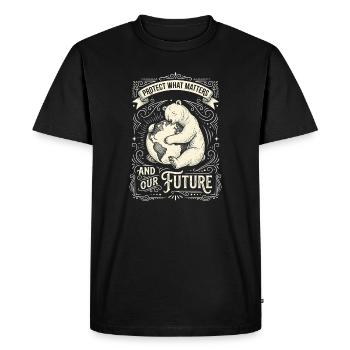 Panda Protection Future Ornament - Men's Premium Organic T-Shirt - black - Front - Nico (187cm)