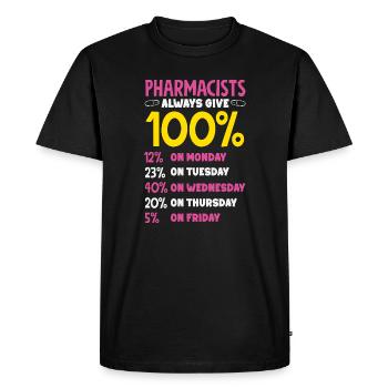 Pharmacien Technicien Pharmaceutique - T-shirt Premium bio Homme - noir - Devant - Nico (187cm)