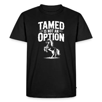 Tamed Is Not an Option - Men's Premium Organic T-Shirt - black - Front - Nico (187cm)