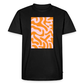 Tigre funky - rose orange - T-shirt Premium bio Homme - noir - Devant - Nico (187cm)