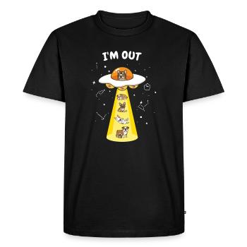 UFO Beam Dogs Galactic Crew - Men's Premium Organic T-Shirt - black - Front - Nico (187cm)