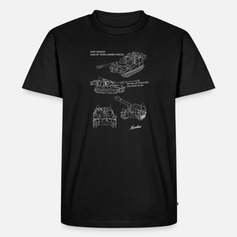 Panzerlinien im Bauplan - Männer Premium Bio T-Shirt - Schwarz