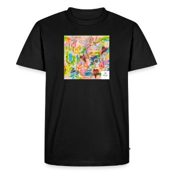 Graffiti JOIE Je déclare les styles Je chrart2wear - T-shirt Premium bio Homme - noir - Devant - Nico (187cm)