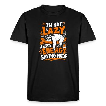 Je ne suis pas paresseux en mode économie d’énergie - T-shirt Premium bio Homme - noir - Devant - Nico (187cm)