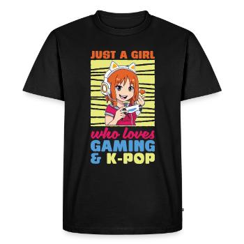 Gaming Girl Gamer Corée Musique Cadeau K Pop - T-shirt Premium bio Homme - noir - Devant - Nico (187cm)