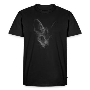 Fox Fox in the Dark Pencil Illustration - Men's Premium Organic T-Shirt - black - Front - Nico (187cm)