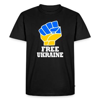 Free ukraine - T-shirt Premium bio Homme - noir - Devant - Nico (187cm)